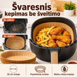 Popieriniai įdėklai oro gruzdintuvei – švaresnis kepimas be šveitimo (50 vnt.)