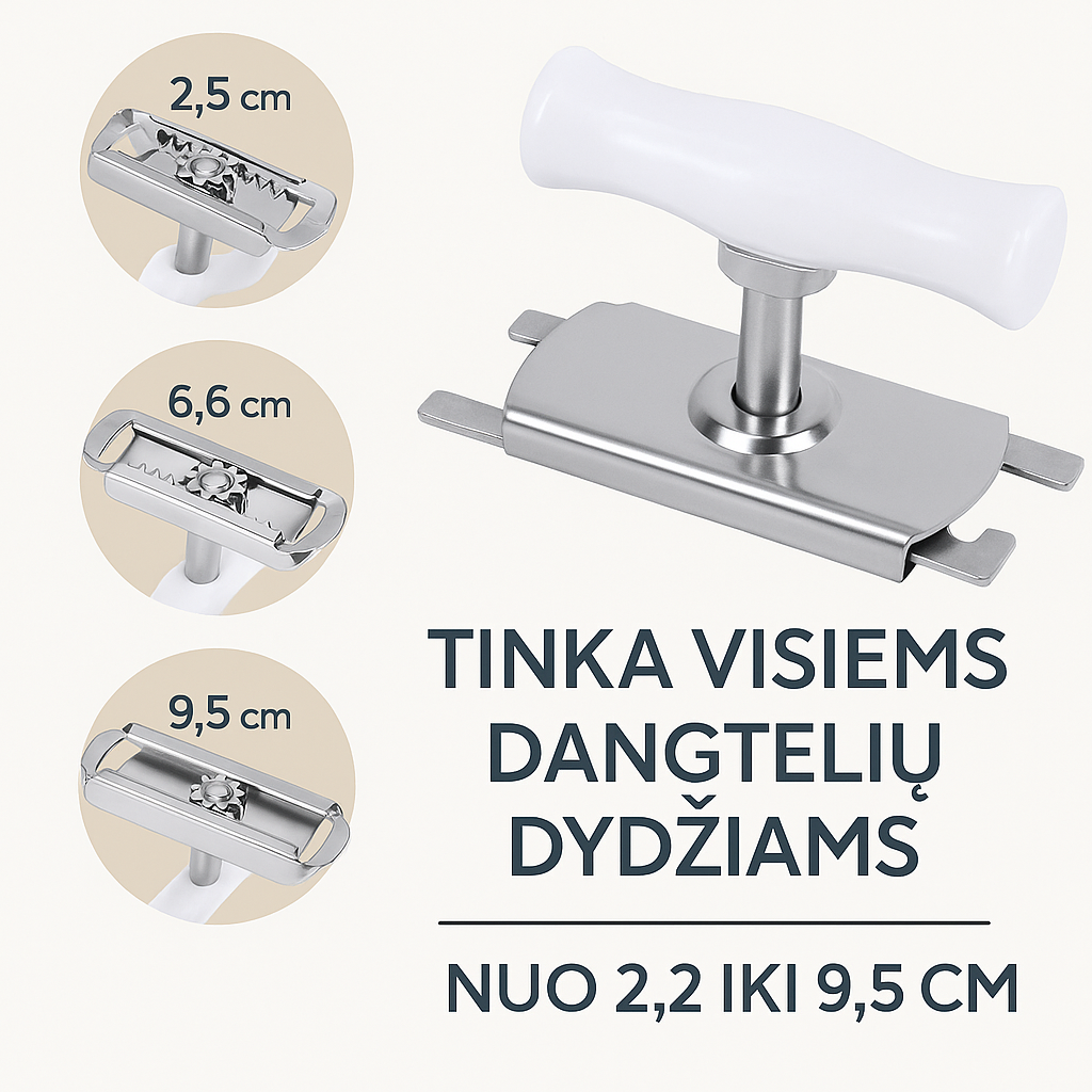 Universalus stiklainių ir butelių atidarytuvas (lengvas atidarymas be pastangų)