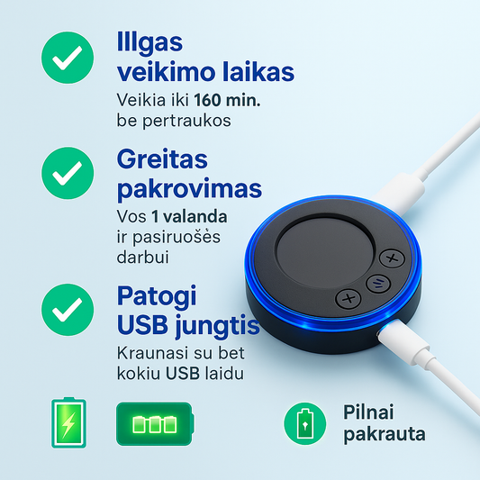 Pulsuojantis raumenų masažuoklis (pulsai, kurie mažina skausmą akimirksniu)