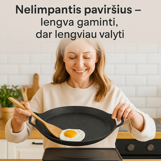 Didelė korėjietiška keptuvė (32 cm) – greitam ir sveikam kepimui be riebalų