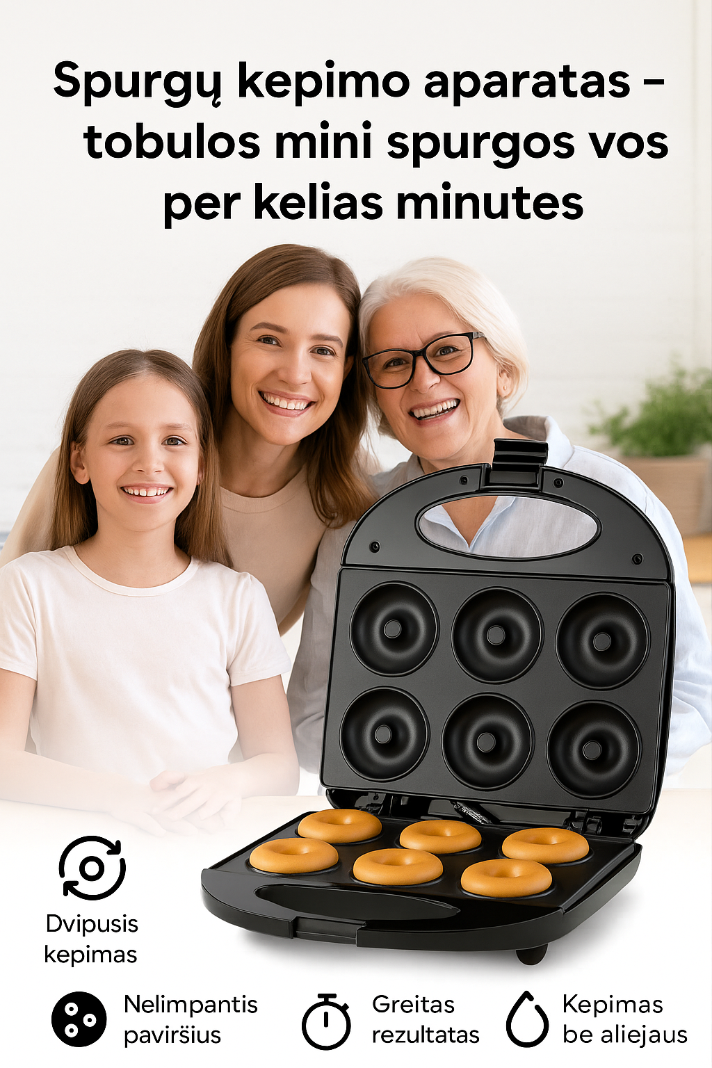 Spurgų kepimo aparatas – tobulos mini spurgos vos per kelias minutes
