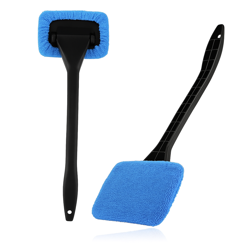 Automobilio langų valymo šluostė su ilga rankena – greitam ir patogiam valymui be dryžių