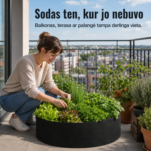 Daržovių ir žolelių auginimo lysvė (sulankstoma, tinka balkonui ir terasai)