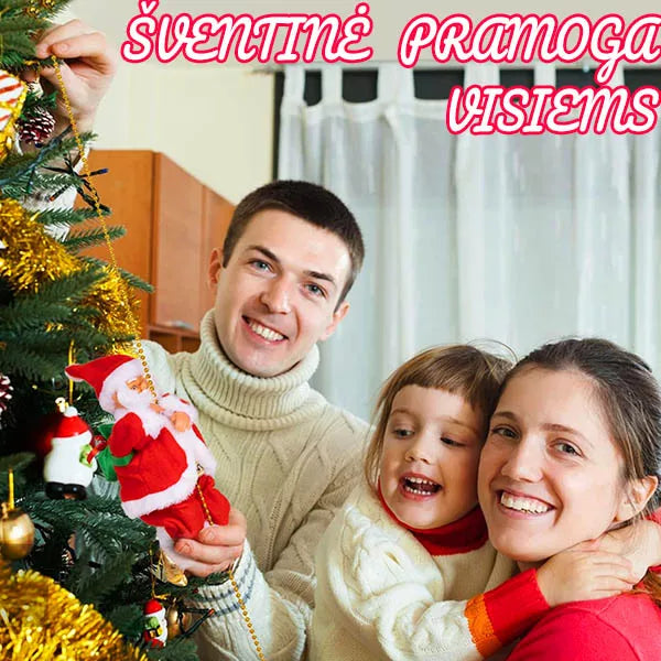 Muzikinis laipiojantis Kalėdų Senis – judanti dekoracija, magijai namuose