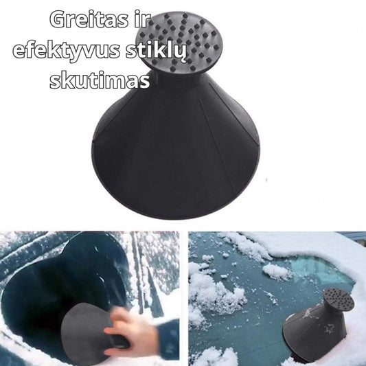 Greito skutimo ledo grandiklis ir piltuvas