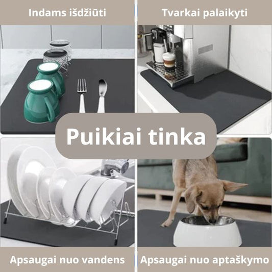 Super sugeriantis vandenį virtuvės kilimėlis