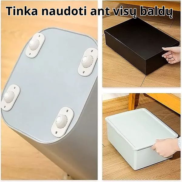 Savaime prilimpantys ratukai baldams (pakuotėje yra 4 vienetai)