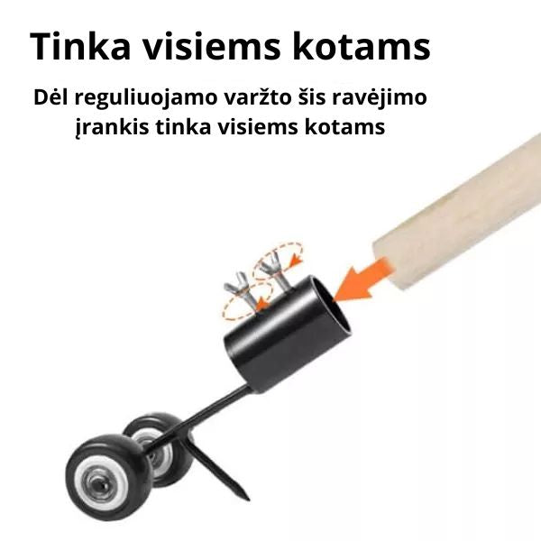 Ravėjimo įrankis - ravėkite atsistoję, be nugaros skausmo