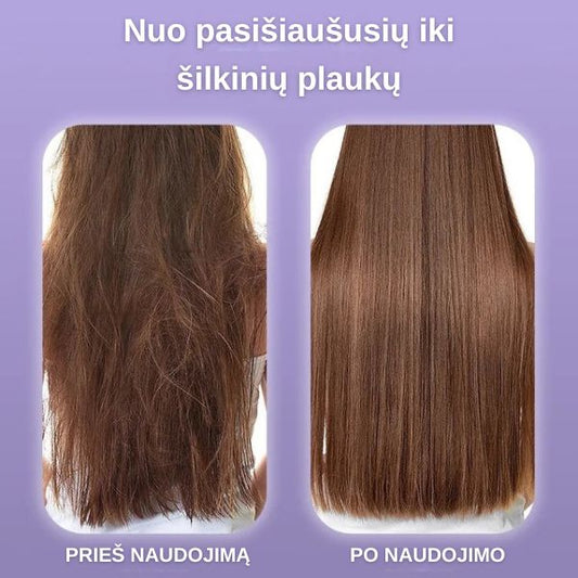 Belaidis plaukų tiesintuvas-šukos – tiesiems ir švelniems plaukams