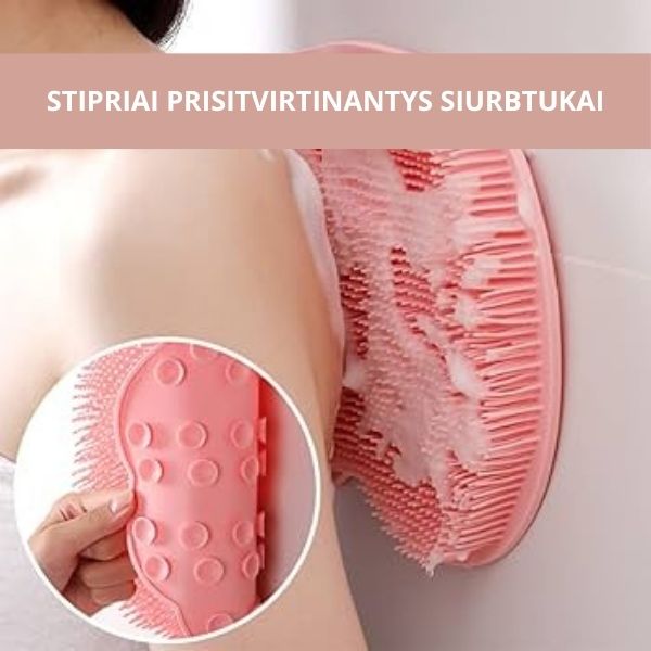 Silikoninis masažinis kilimėlis dušui – švelni viso kūno priežiūra (pilka spalva)