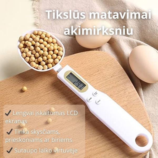 Skaitmeninis matavimo šaukštas – tikslūs ingredientų kiekiai akimirksniu