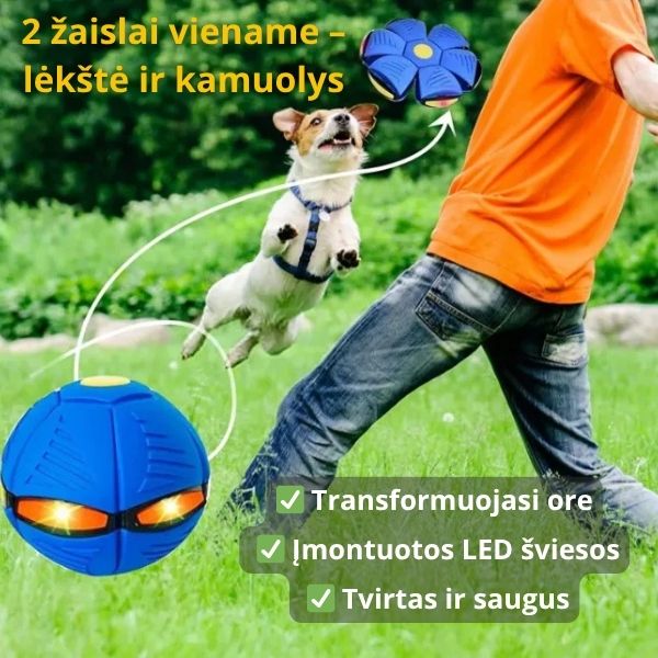 Transformuojamas žaidimų kamuolys su LED šviesomis