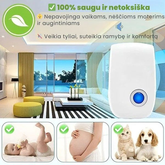 Ultragarsinis kenkėjų atbaidymo prietaisas – saugi apsauga be chemikalų