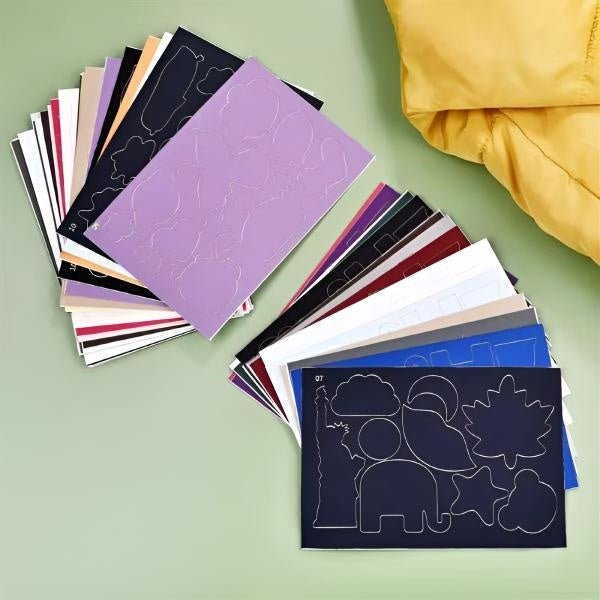 Lipnūs drabužių taisymo pleistrai (8 spalvų rinkinys) – greitas skylučių taisymas be siuvimo