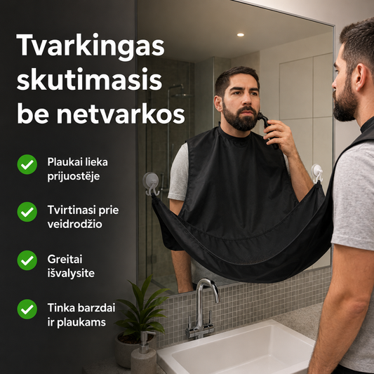 Barzdos skutimo prijuostė - daugiau tvarkos vonioje – nuotrauka 2