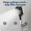 Aukšto slėgio dušo galvutė – intensyvi srovė, SPA pojūtis namuose