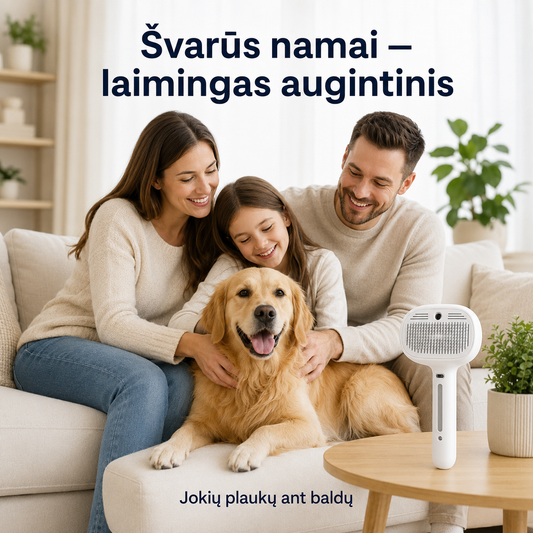 Garinis gyvūnų šukavimo šepetys (2 - viename, išsivalantis)