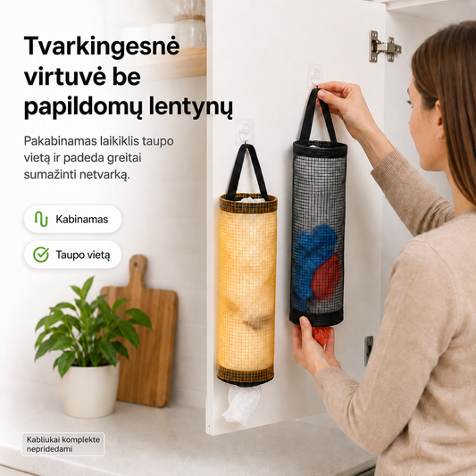 Pakabinamas plastikinių maišelių laikiklis (komplekte 2 vnt.)