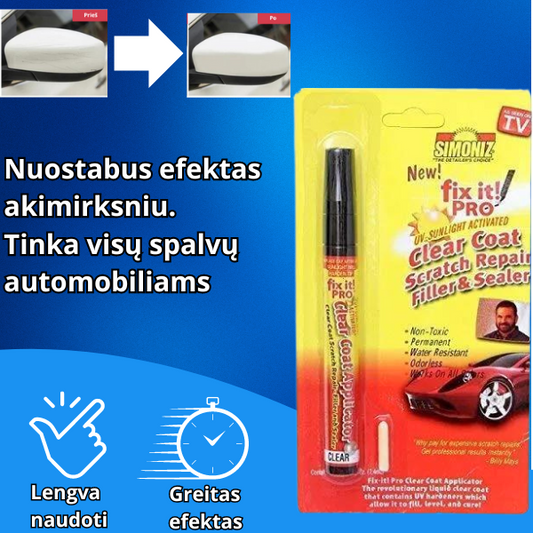 Pieštukas automobilių įbrėžimams šalinti nuo kėbulo dažų