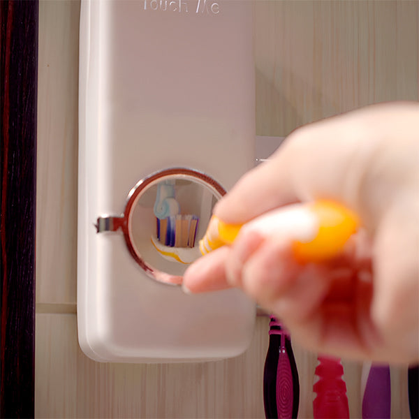 Automatinis dantų pastos dozatorius su šepetėlių laikikliu – tvarka ir higiena kiekvieną dieną