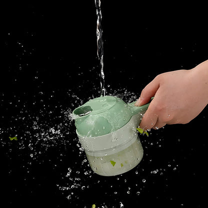 Elektrinis daržovių pjaustytuvas 4 viename – greitas pjaustymas ir smulkinimas be pastangų