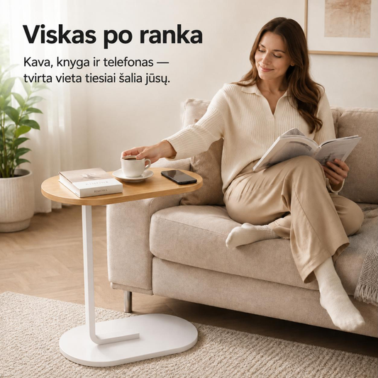 Nešiojamas šoninis staliukas (tinka sofai ir miegamajam, surenkamas per 5 minutes)