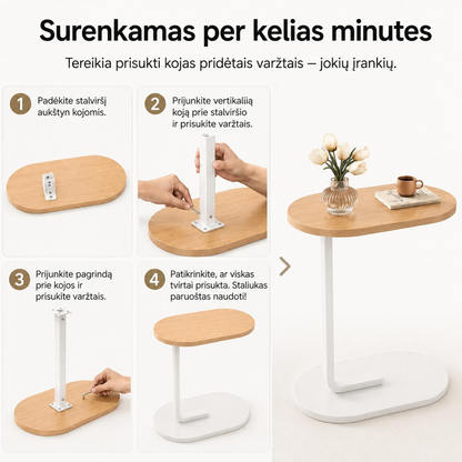 Nešiojamas šoninis staliukas (tinka sofai ir miegamajam, surenkamas per 5 minutes) (Copy)