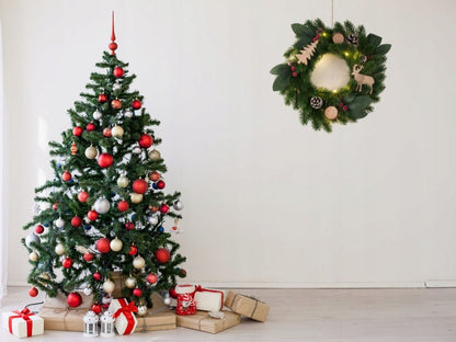 LED kalėdinis dekoratyvinis vainikas durims – jauki šventinė šviesa namams