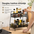 Dviejų aukštų virtuvės lentynėlė – daugiau tvarkos prieskoniams ir kasdieniams reikmenims