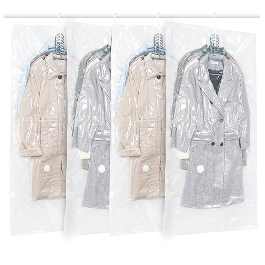 Pakabinami vakuuminiai drabužių maišai (4 vnt.) – sutaupykite vietos ir apsaugokite rūbus