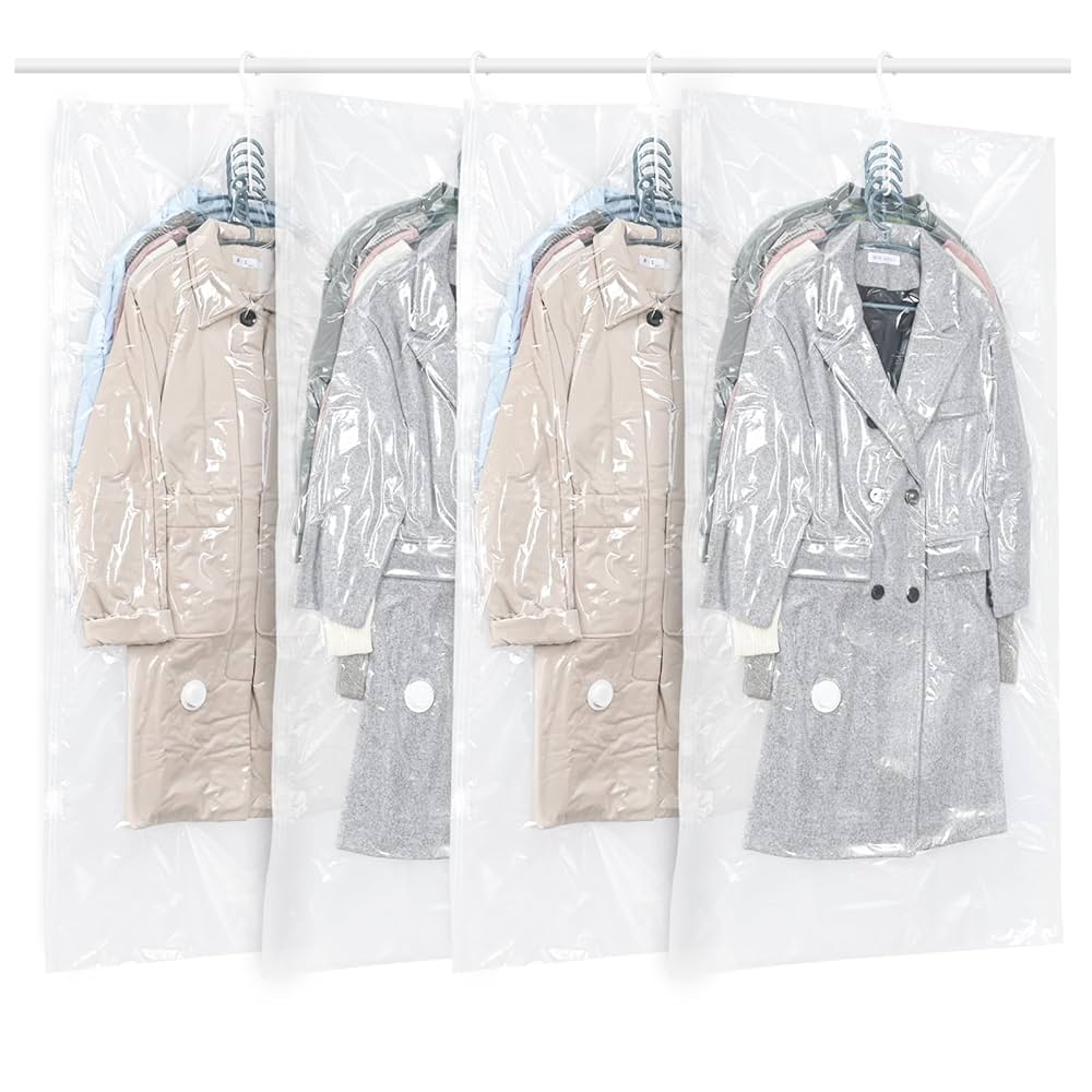 Pakabinami vakuuminiai drabužių maišai (4 vnt.) – sutaupykite vietos ir apsaugokite rūbus