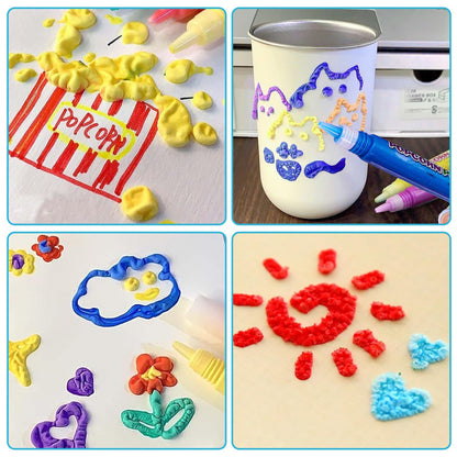 Magiški 3D išsipūčiantys markeriai vaikams – kūryba virs tikru 3D menu