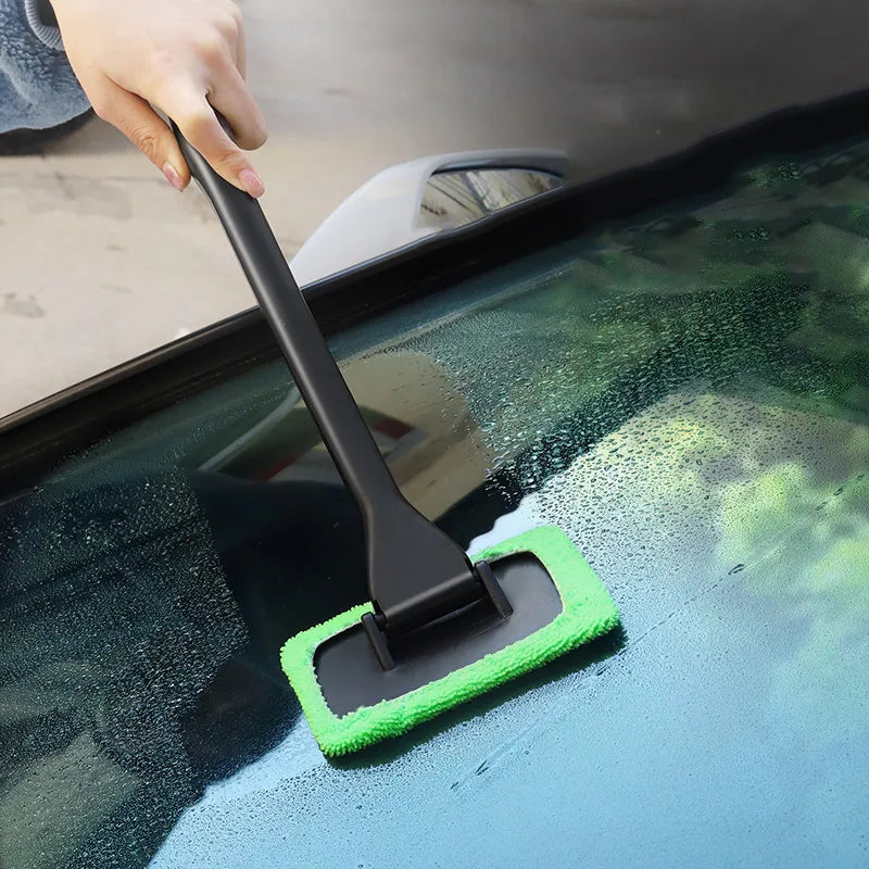 Automobilio langų valymo šluostė su ilga rankena – greitam ir patogiam valymui be dryžių