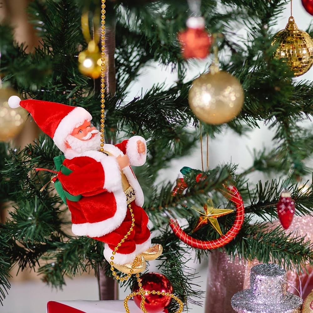 Muzikinis laipiojantis Kalėdų Senis – judanti dekoracija, magijai namuose