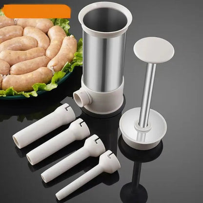 Rankinis dešrų kimštuvas su 4 antgaliais – lengvas būdas pasigaminti tobulas namines dešras