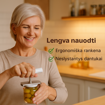 Universalus stiklainių ir butelių atidarytuvas (lengvas atidarymas be pastangų)