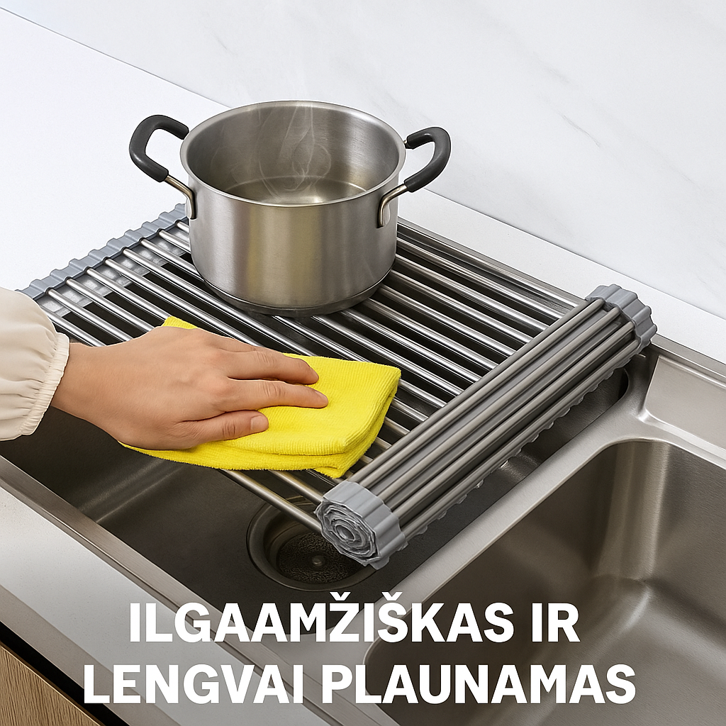 Sulankstomas kriauklės džiovinimo kilimėlis