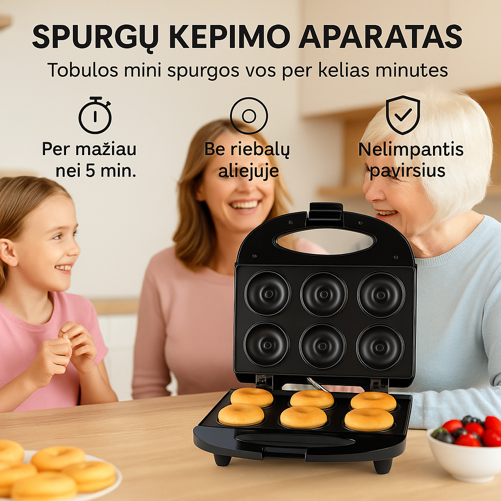 Spurgų kepimo aparatas – tobulos mini spurgos vos per kelias minutes