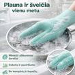 Silikoninės indų plovimo pirštinės su šveitimo paviršiumi – greitas valymas be kempinių ir šepečių