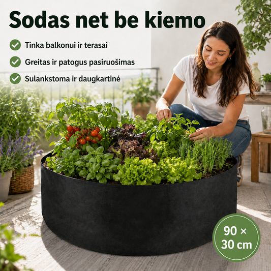 Daržovių ir žolelių auginimo lysvė (sulankstoma, tinka balkonui ir terasai)
