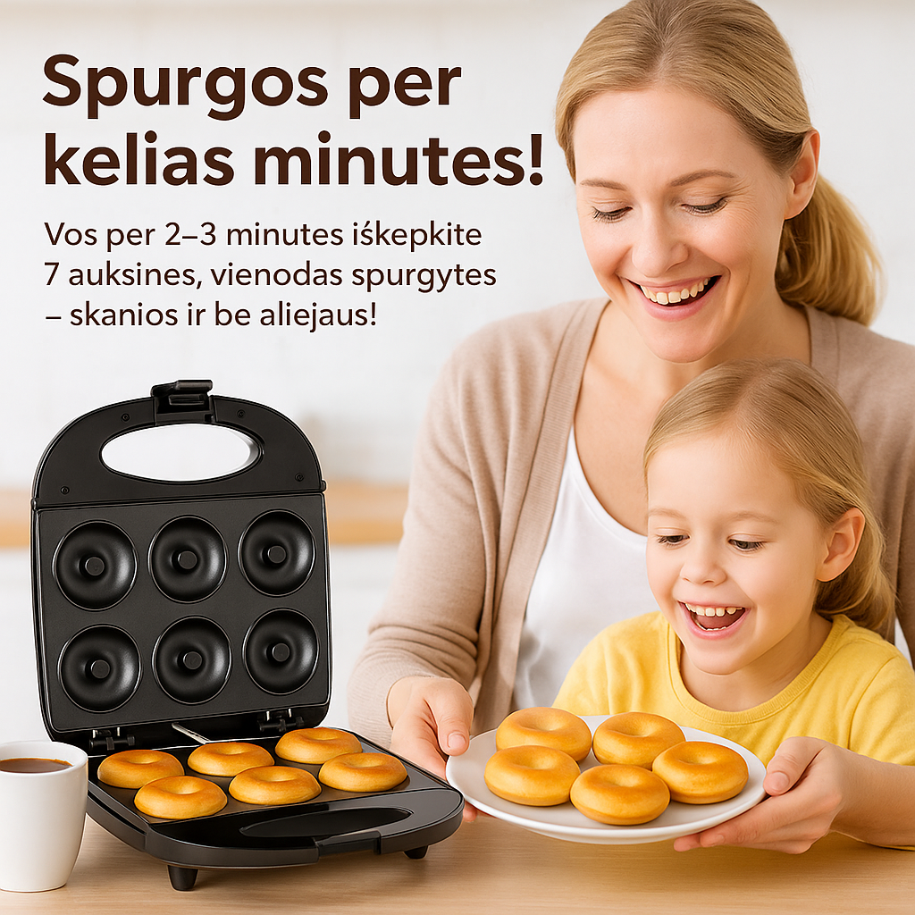 Spurgų kepimo aparatas – tobulos mini spurgos vos per kelias minutes