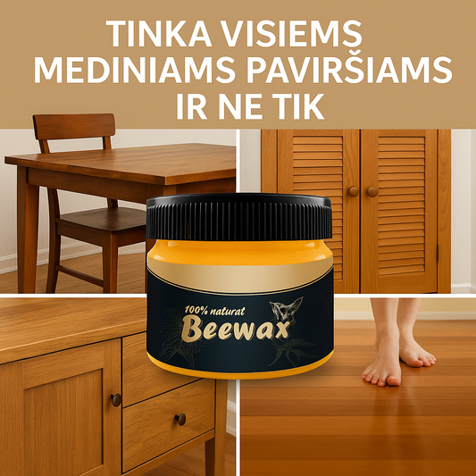Baldų poliravimo vaškas su natūraliu bičių vašku – atnaujina, saugo ir suteikia blizgesio be chemikalų