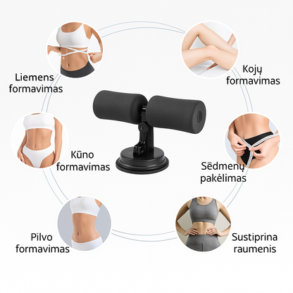Pilvo ir kūno formavimo treniruoklis su reguliuojama atrama – saugios ir efektyvios treniruotės namuose
