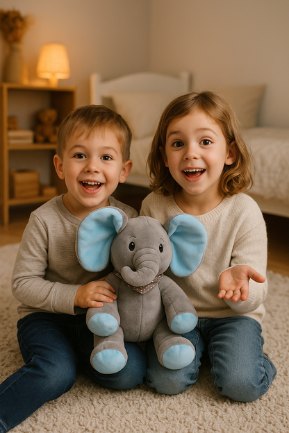 Interaktyvus dainuojantis drambliukas su plazdančiomis ausimis – linksmas mokymasis ir jaukus žaidimas