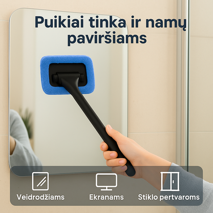 Automobilio langų valymo šluostė su ilga rankena – greitam ir patogiam valymui be dryžių