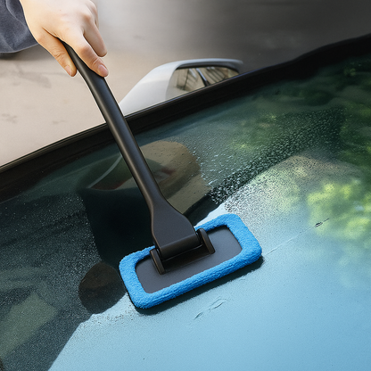 Automobilio langų valymo šluostė su ilga rankena – greitam ir patogiam valymui be dryžių