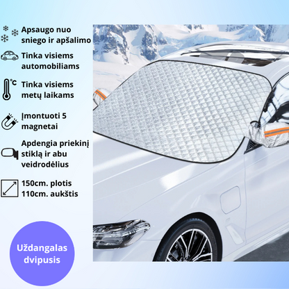 Magnetinis priekinio automobilio stiklo ir veidrodėlių uždangalas (tinka visiems automobiliams)