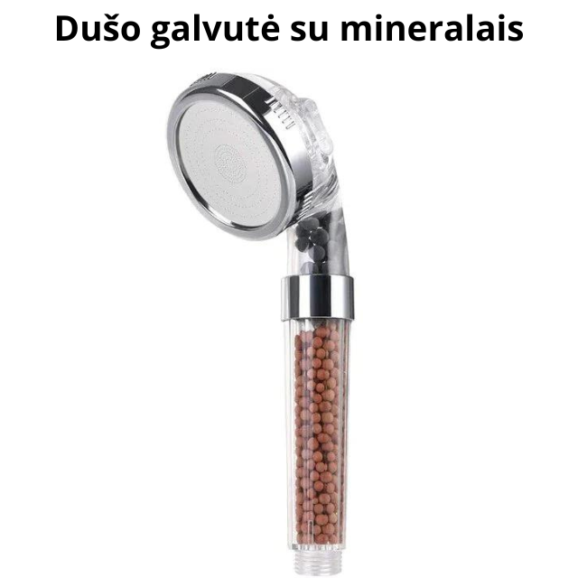 Dušo galvutė su mineralais (tinkanti kiekvienam dušui)