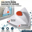 Dvipusis magnetinis langų valytuvas su galingais magnetais – saugus ir greitas valymas iš abiejų pusių