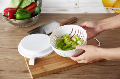 Salotų ir vaisių pjaustymo dubuo – greitas paruošimas be vargo